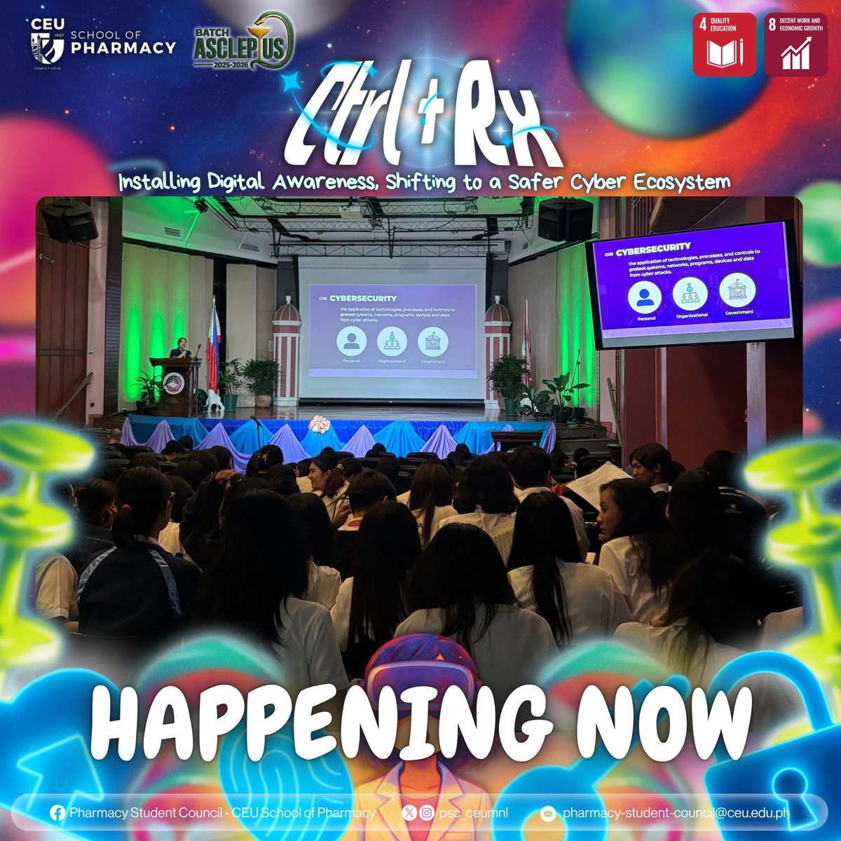 psc_ceumnl's tweet photo. 𝐇𝐀𝐏𝐏𝐄𝐍𝐈𝐍𝐆 𝐍𝐎𝐖: Empowering digital awareness in action! 💻🔒

Digital Security and Privacy Seminar 2025 with the Theme: 𝐂𝐭𝐫𝐥 + 𝐑𝐱: 𝐈𝐧𝐬𝐭𝐚𝐥𝐥𝐢𝐧𝐠 𝐃𝐢𝐠𝐢𝐭𝐚𝐥 𝐀𝐰𝐚𝐫𝐞𝐧𝐞𝐬𝐬, 𝐒𝐡𝐢𝐟𝐭𝐢𝐧𝐠 𝐭𝐨 𝐚 𝐒𝐚𝐟𝐞𝐫 𝐂𝐲𝐛𝐞𝐫 𝐄𝐜𝐨𝐬𝐲𝐬𝐭𝐞𝐦 https://t.co/MvuZzVnE2J