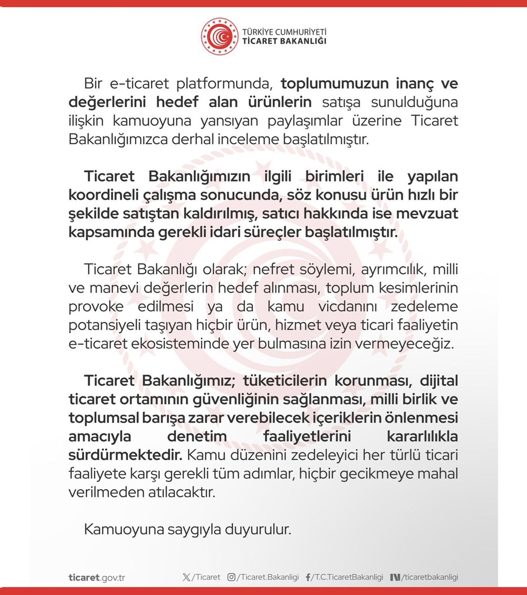 bpthaber's tweet photo. Ticaret Bakanlığı, Trendyol’da satılan 3 boyutlu maket hakkında inceleme başlatıldığını açıkladı.

— Ürün satıştan kaldırıldı. https://t.co/fX0B8FVOar