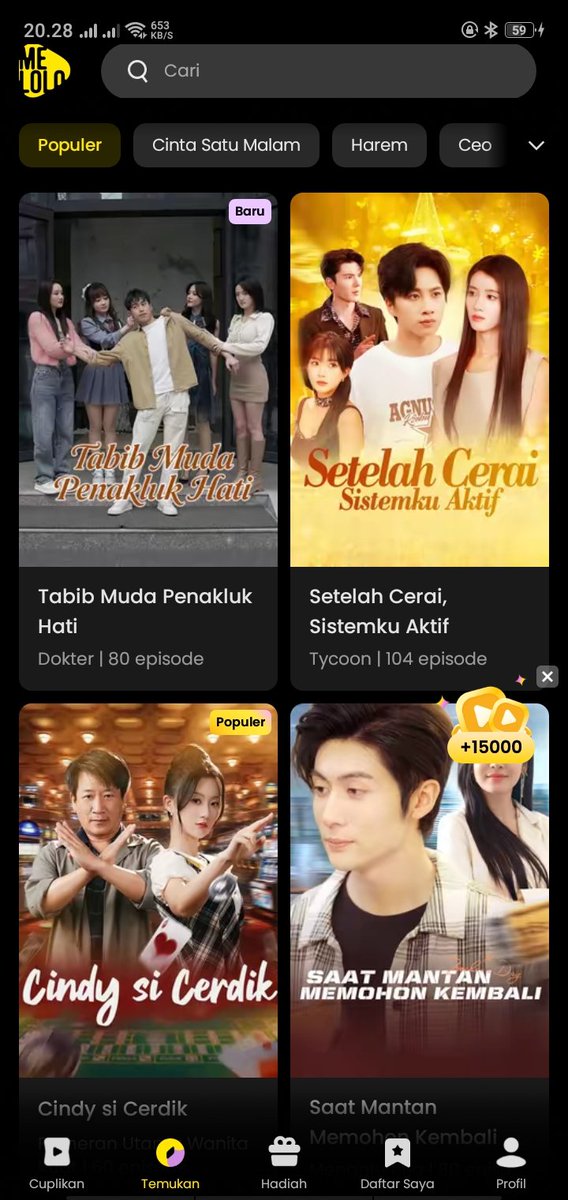 Entah kenapa hiburan gw udah mentok di novel doank,eh abis dicekokin temen aplikasi nonton dracin free makin makin menjadi dah😭😭