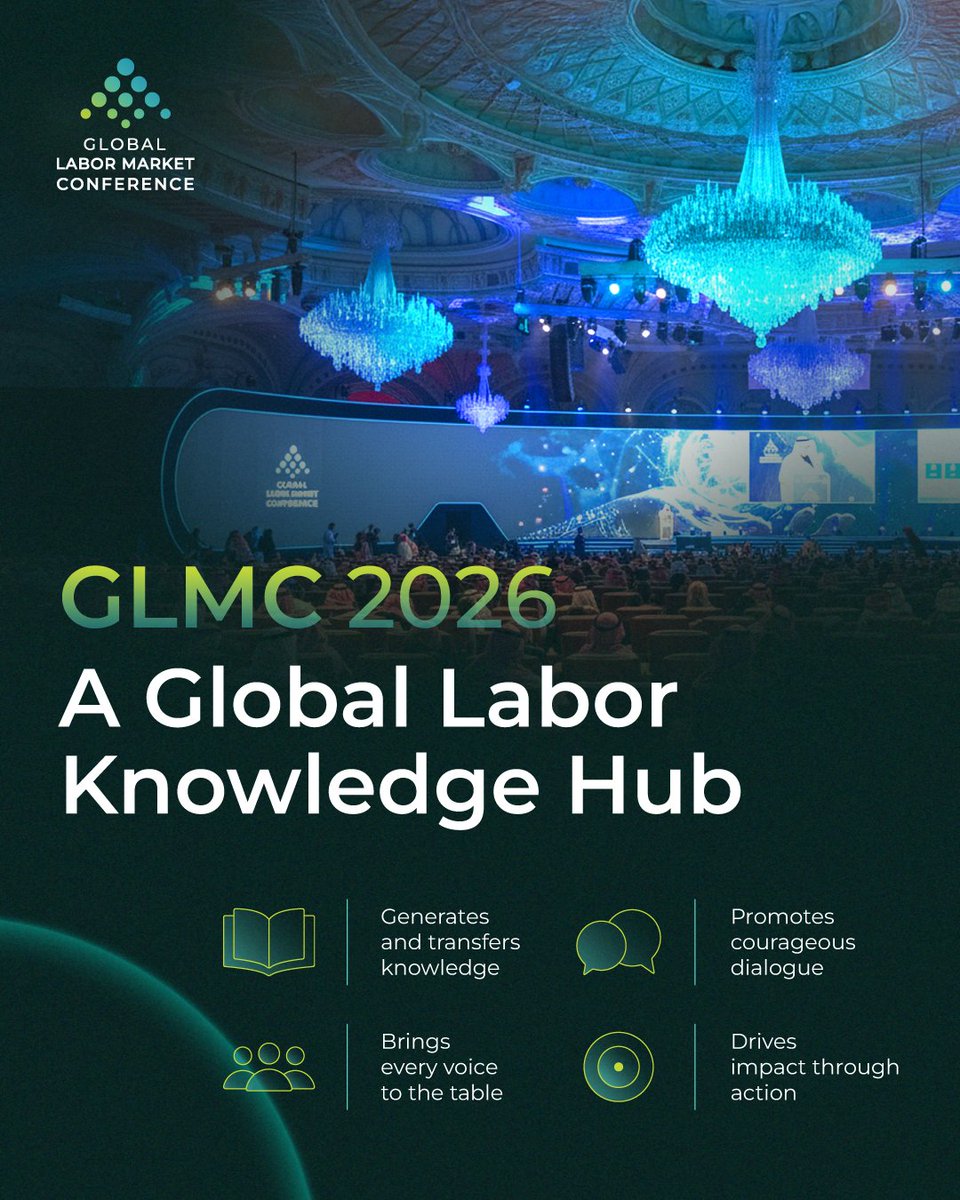 Global_LMC's tweet image. #GLMC goes beyond the stage. It’s a global hub for labor knowledge and action.

Join leaders shaping the future of labor markets at GLMC 2026 in Riyadh. Register now: glmc.com 

#GLMC2026 #FutureInProgress