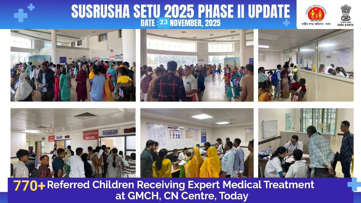 Mega LAC-wise Health Camp Phase II Update : 23 November, 2025

Today, 770+ children referred for advanced treatment in Phase I of the Mega LAC-wise Health Camp initiative received specialised medical care at the GMCH, CN Centre.

Together, we’re fostering a ‘Swasthyawan Samaj,