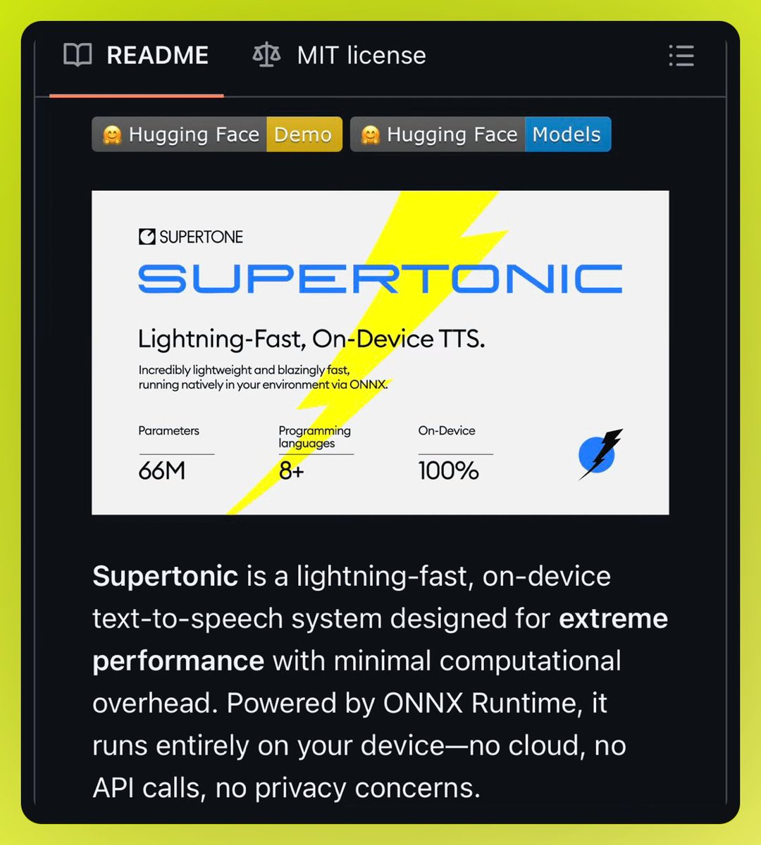 Lightning-fast, on-device TTS — running natively via ONNX.