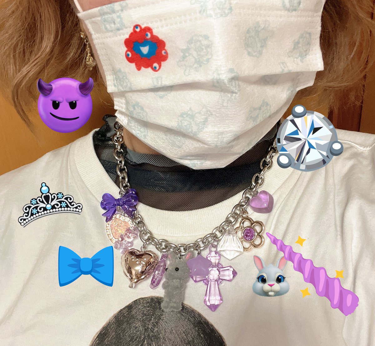 luluonice's tweet image. 昨日お迎えしたNAPさんの🐰ｴｹﾁｪﾝのネックレス早速装備した✨かわいい〜！！！！