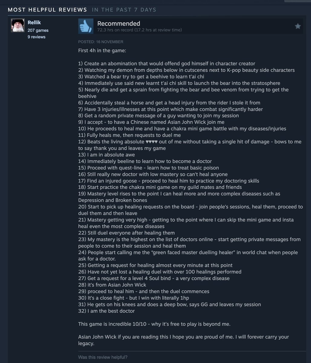 Steam 上的顶级评论
WWM将会非常火爆。别提什么悟空或者原神了。它可能会达到魔兽世界巅峰的规模。“单人MMO”，以及源源不断的软实力。你会看到武侠版的鸣人跑酷街头，YouTube网红涌入开封，还有宠物鹅。