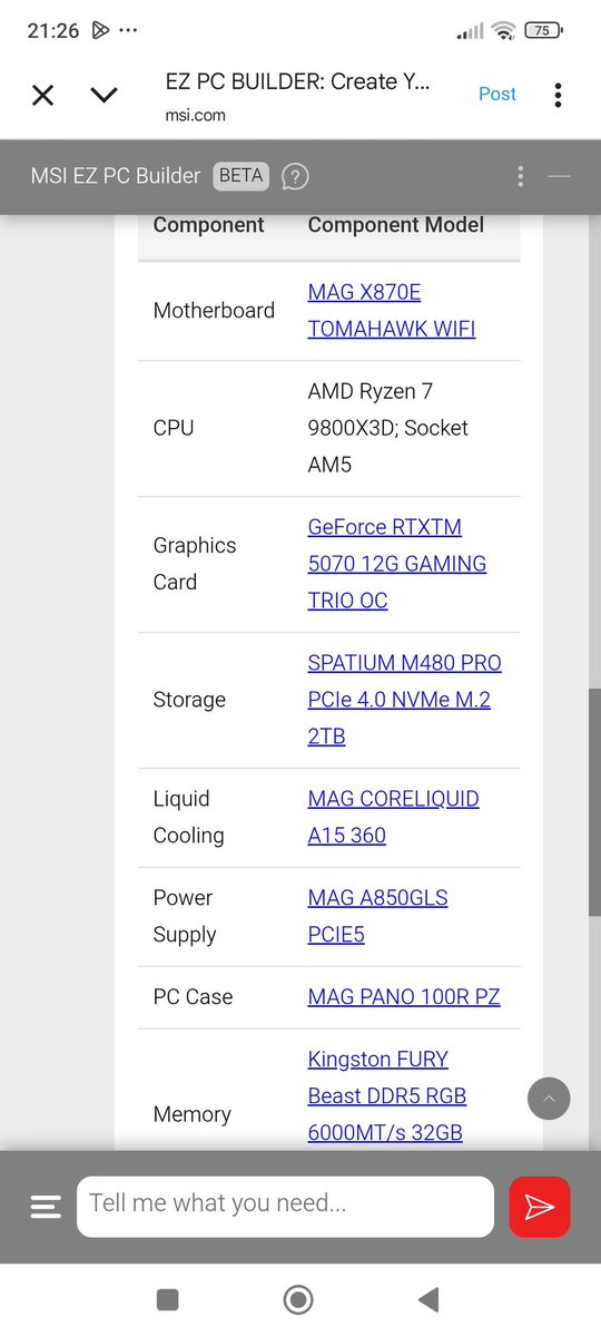 atcapistrano's tweet image. #EZPCBuilder #AIAssistant #MSI
A quick ez pc builder for FHD and 2K gaming...