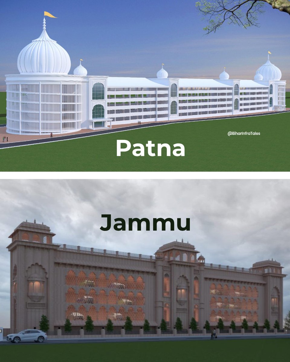 BiharInfraTales's tweet image. Which one looks better?

Both are upcoming multi-level parking projects, one at Jammu and the other at Patna.
