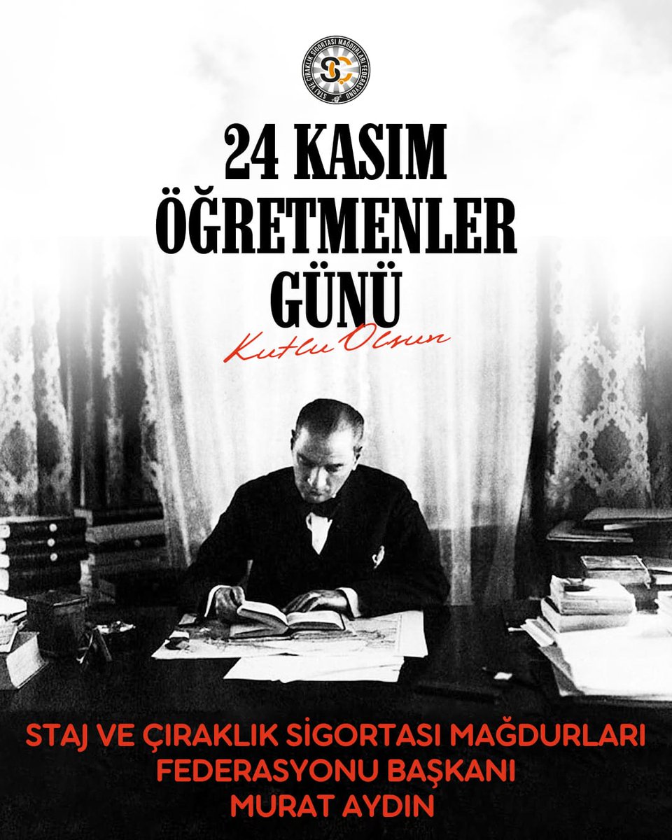 CirakStajFED's tweet image. STAJ VE ÇIRAKLIK SİGORTASI MAĞDURLARI FEDERASYONU
24 KASIM ÖĞRETMENLER GÜNÜ ÖZEL MESAJI
Federasyon Başkanı 
Sayın Murat AYDIN

Bugün, bir milletin kaderini değiştiren, bir çocuğun yüreğine umut eken, bir gencin geleceğini şekillendiren en değerli emek sahiplerinin;…
