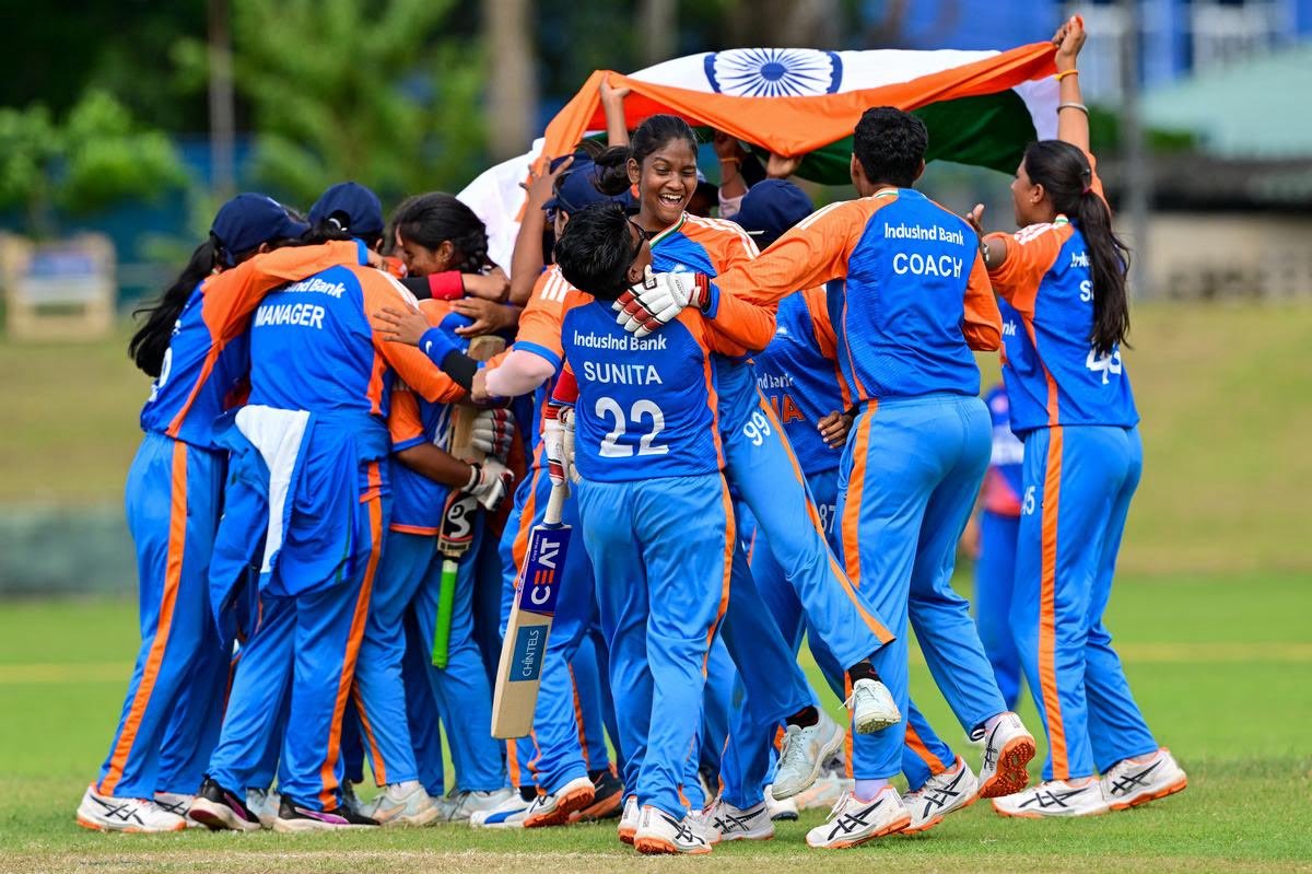ShuklaRajiv's tweet image. Historic moment for Indian cricket! Heartiest congratulations to our Blind Women’s Team for winning the inaugural T20 Blind Women’s World Cup, remaining unbeaten throughout. A shining example of grit, talent &amp;amp; teamwork. Truly proud!