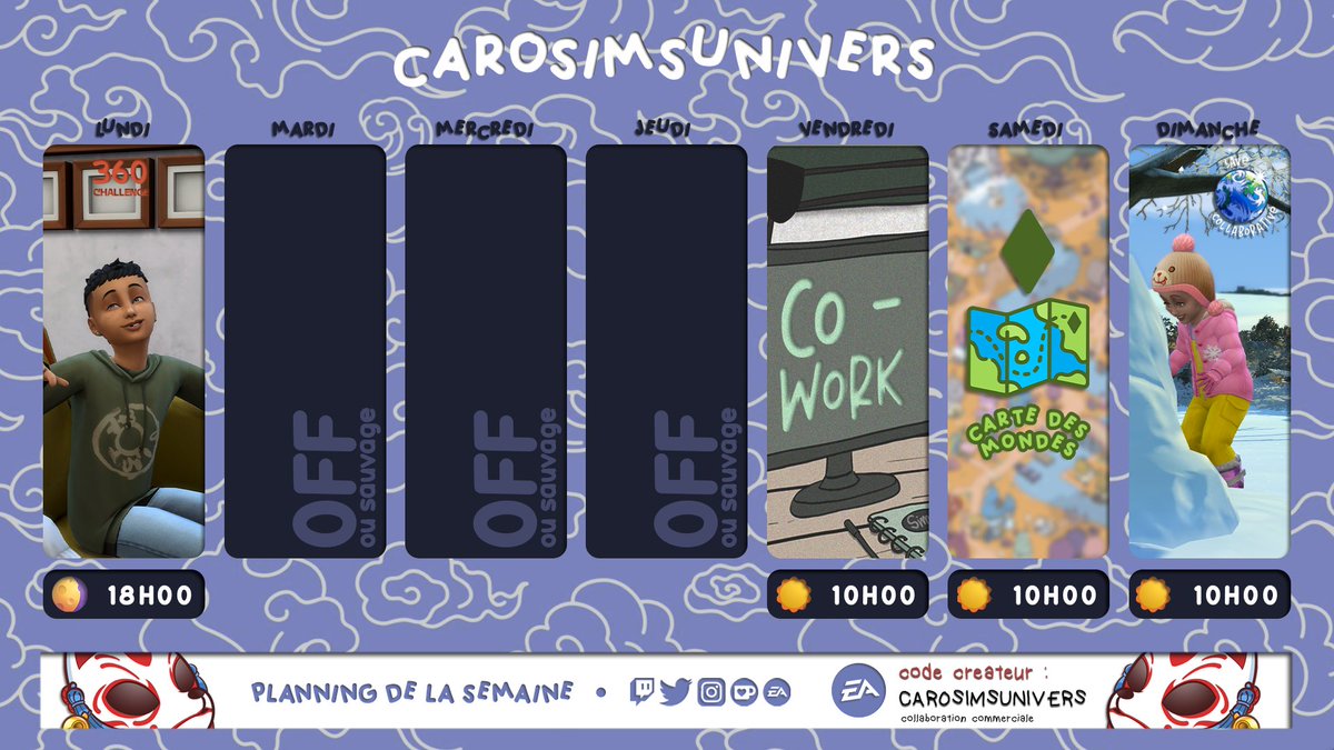 📆!PR0G • 24/11 au 30/11
Du siiiiiiiiiiims &amp; du siiiiiiiiiiiims.
> twitch.tv/carosimsuniver…
