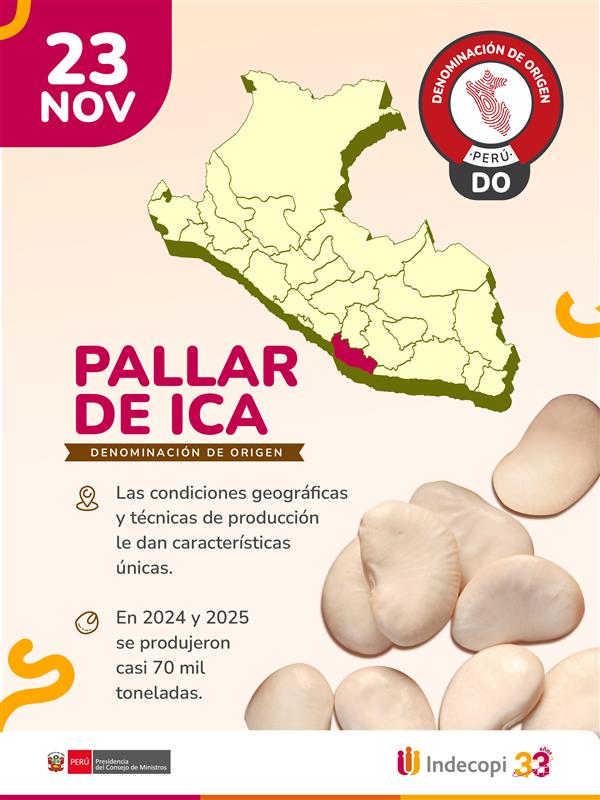 IndecopiOficial's tweet image. ✨ Un tesoro que nace en el corazón del sur ✨
El Pallar de Ica es tradición, saber ancestral y orgullo que se cosecha con identidad. Cada grano cuenta la historia de una tierra fértil y de las manos que la trabajan con dedicación. 🇵🇪🌱

#DenominaciónDeOrigen