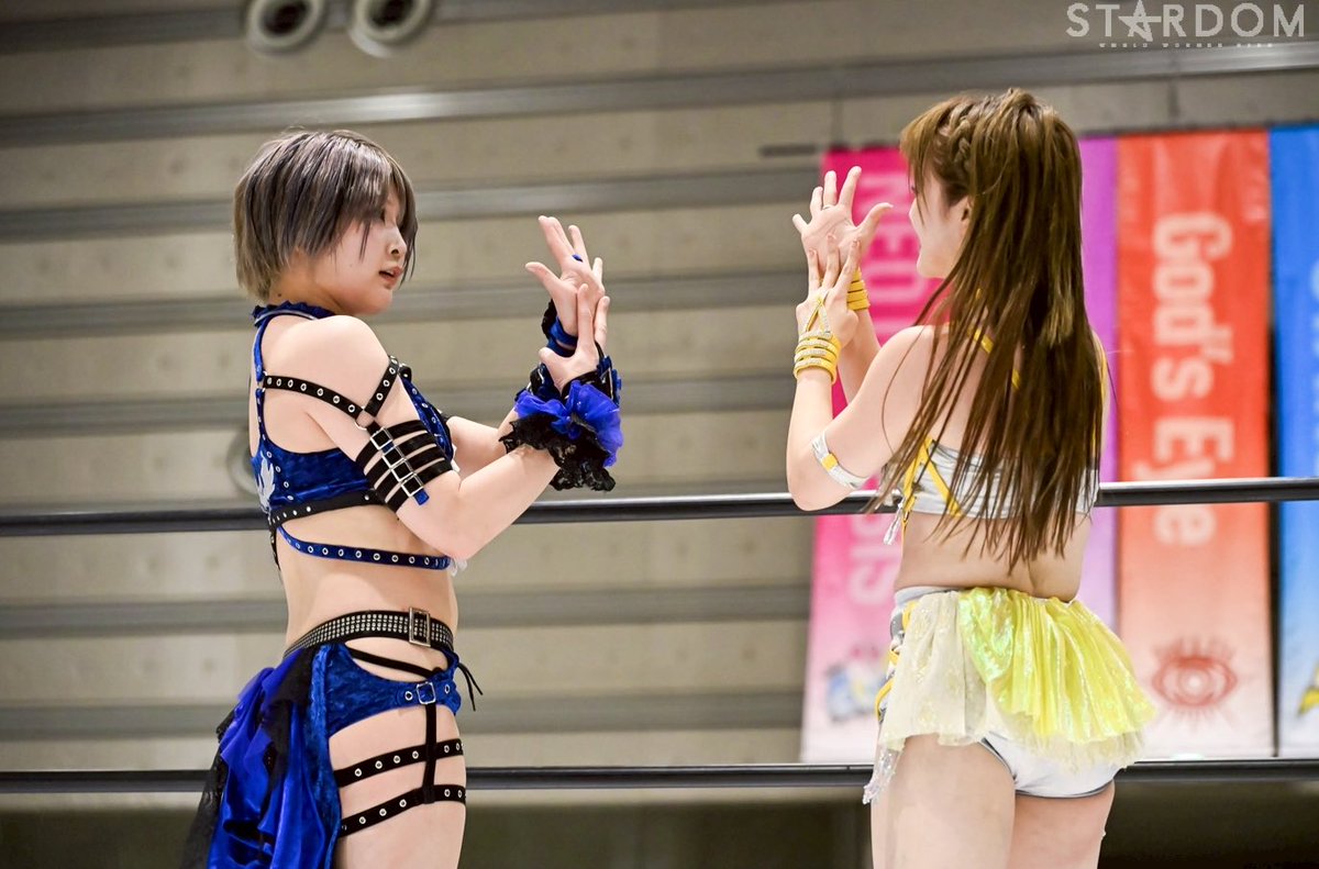 n_poi07's tweet image. 負けなし8点目🖐️🤟

梨杏が日に日に強くなっていく✨
去年のタッグリーグで当たった2人とは、まるで人が違った💛

今年は10周年yearだし、
優勝して...あの賞も狙いたいっ🏆🤝
ねっ、サオリ！
#なつあんどさおりー