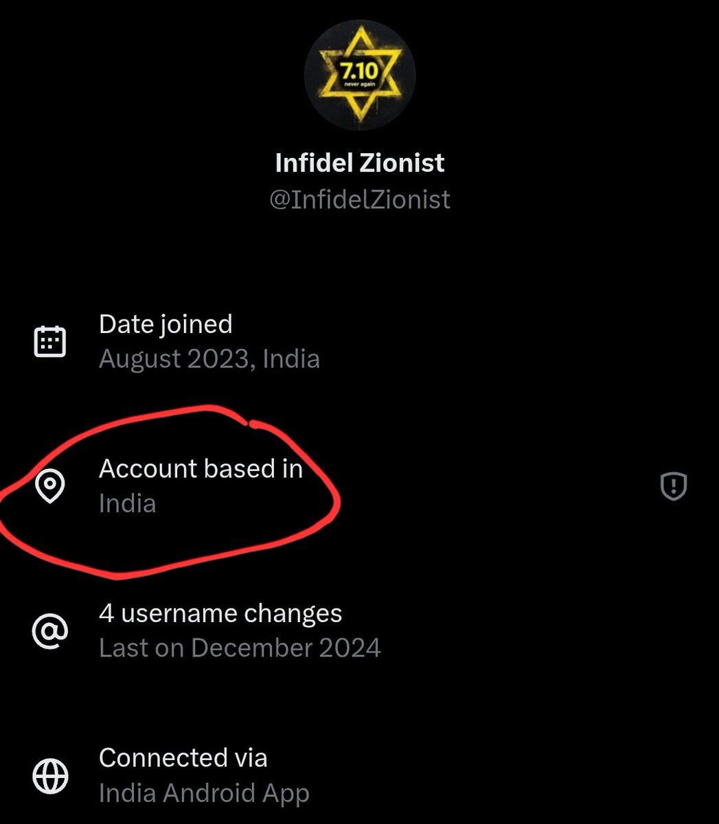 الأجانب منصدمين من كمية المحتالين الهنود في منصة X.

تقريباً معظم الحسابات اللي تدعي أنها أمريكية وإسرائيلية وتلعب على وتر الوطنية وكسبت مئات الآلاف من المتابعين، طلعت لهنود عايشين في الهند عشان يجيهم دولارات من المشاهدات والتفاعل.

معظم الحسابات اللي تقول أنهم مرتدين عن الإسلام
