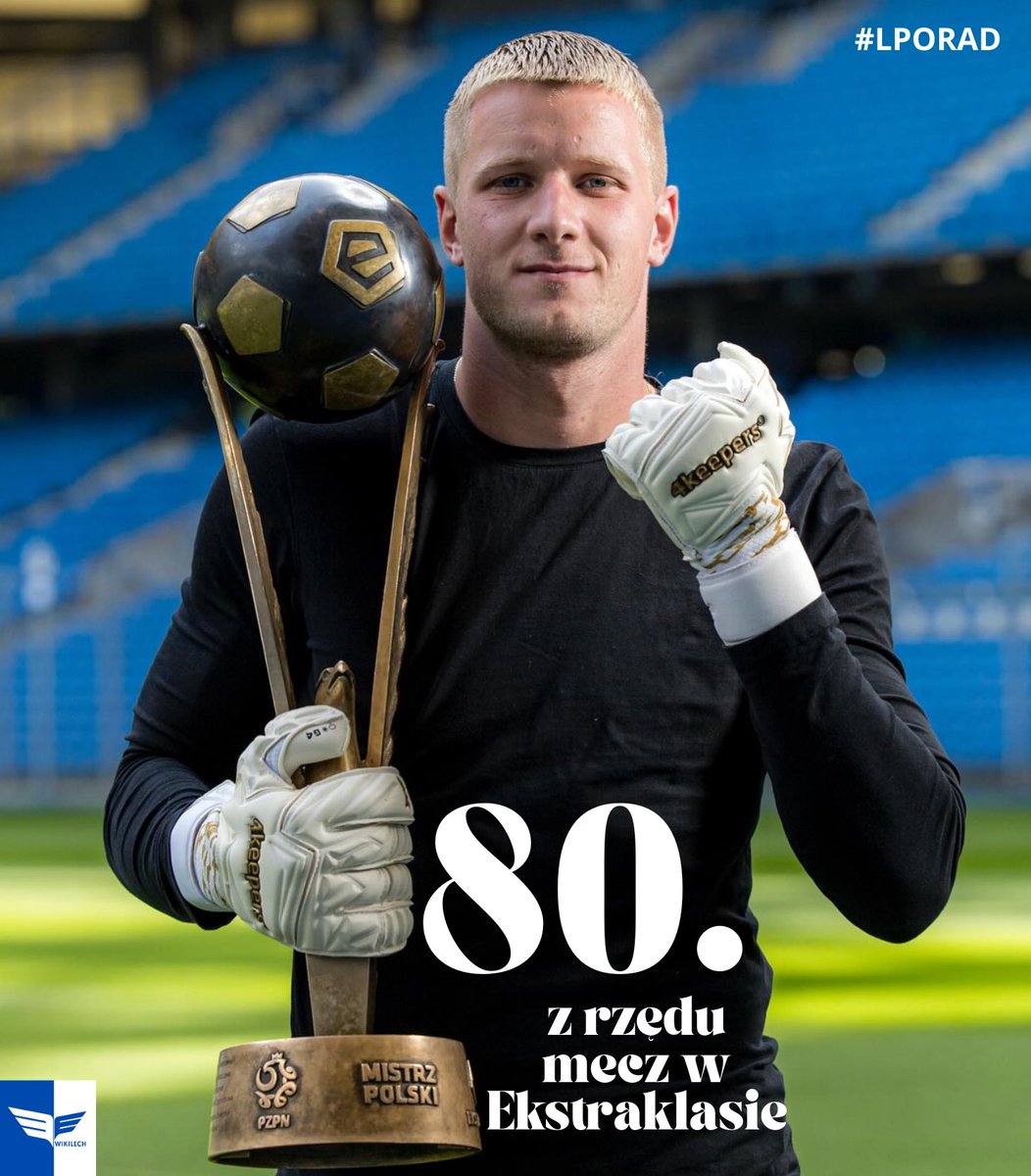 Bartek Mrozek 🧤 z 8️⃣0️⃣. kolejnym występem w Ekstraklasie.
Poprzednie 79 meczów rozegrał od pierwszej do ostatniej minuty.

#LPORAD

—
fot. A. Ciereszko