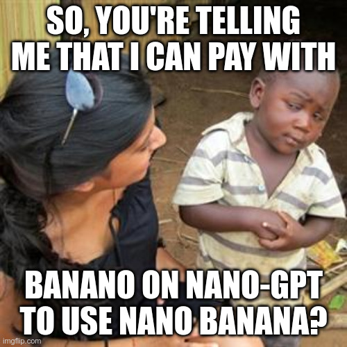 So, how exactly did Nano Banana get this name again?
<a href="/NanoGPTcom/">Nano-GPT</a> <a href="/NanoBanana/">Nano Banana Pro</a> - $xno $ban