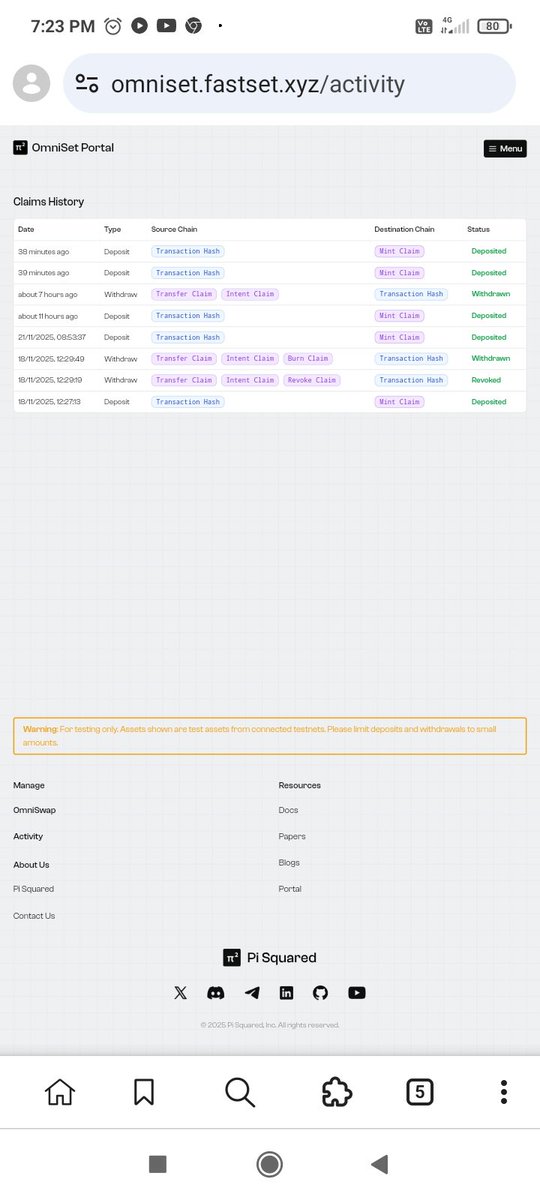 Cryptokillar_17's tweet image. fast set wallet @Pi_Squared_Pi2
Is a cleanest way to move assets cross chain on testnet right now Deposit ETH on Sepolia withdraw as WSET on Arbitrum Sepolia full activity transparency and revocable withdrawals 
Zero trust issues Testnet #CrossChain #Pi2Network