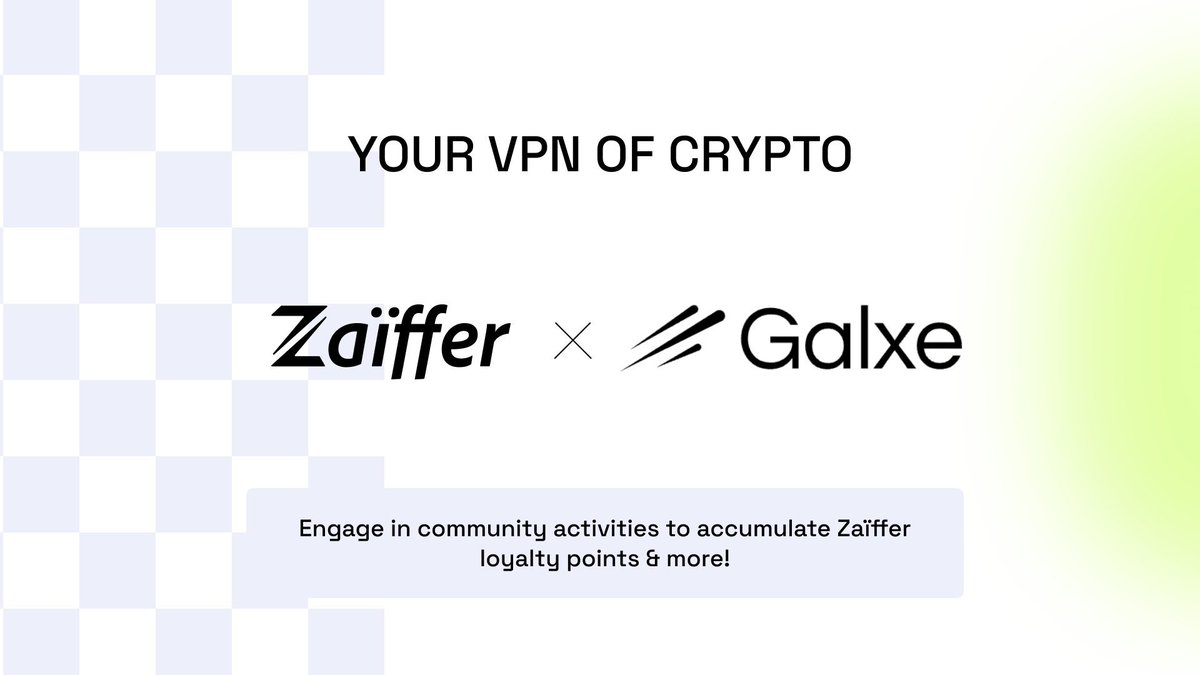 ZaifferProtocol's tweet image. Just few days left for our Campaign on Galxe.

1 x Galxe Point = 1 x Zaïffer Point.

Engage in the VPN of Crypto and Join Zaiffer today.

🔗 app.galxe.com/quest/Zaiffer/…