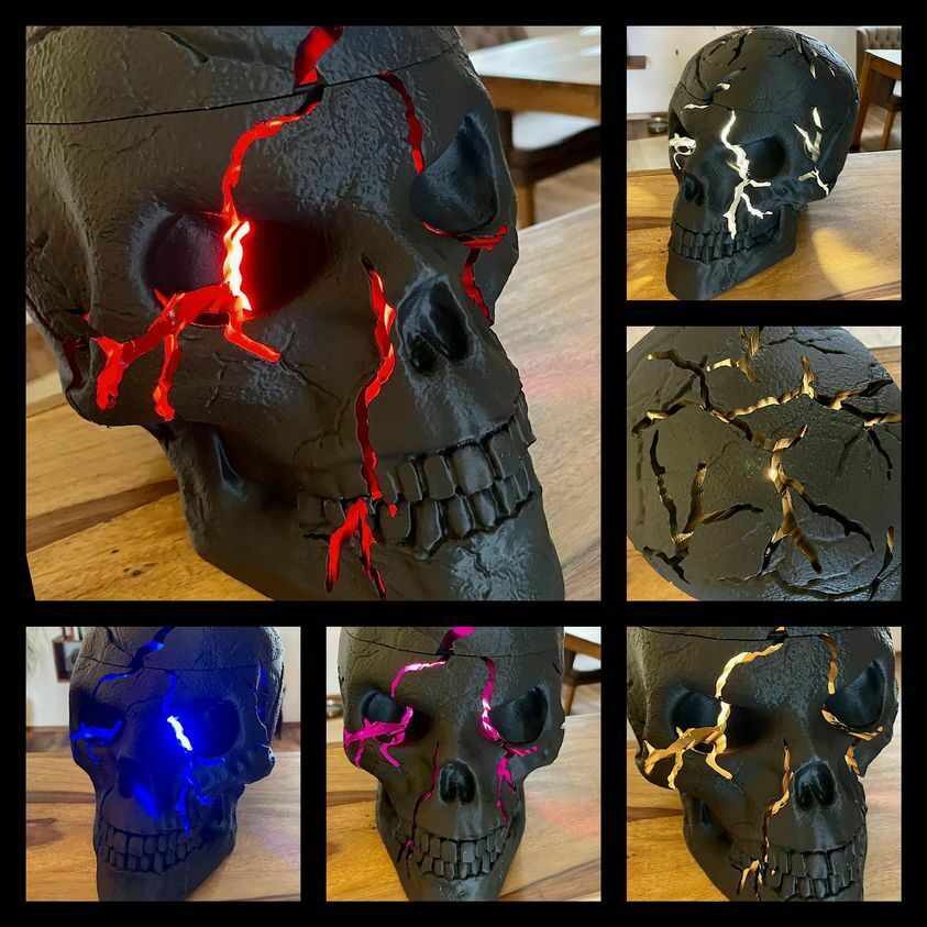 🔦 Lampe, Beleuchtung, Licht,  Totenkopf mit Rissen • 3D Dateien
➡️ 3D-Druckmodell herunterladen: cults3d.com/:1758603
💡 Entworfen von <a href="/Qu3dQueisser/">KatharinaQu3D</a>

<a href="/cults3d/">Cults.</a> #3DDruck #3DDrucker #Druckbar #STLDatei