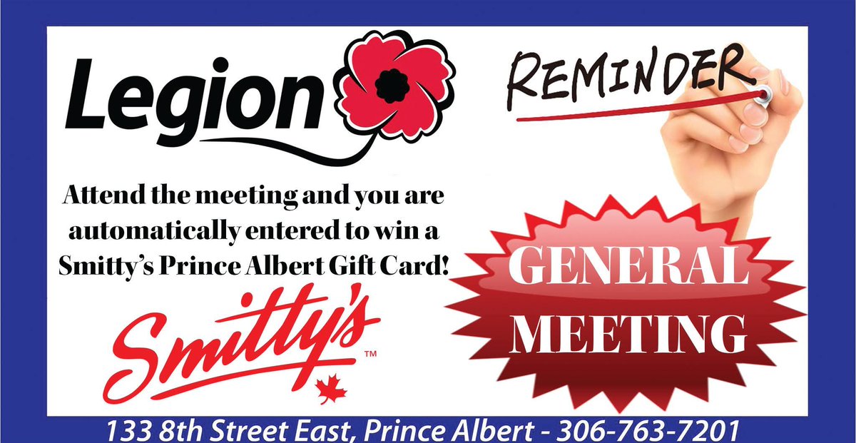Legion General Meeting, 2nd &amp; 3rd Call for Nominations, and Elections begin for all members.
Wednesday, December 10 at 6:30 pm.
Committee reports for all major portfilios.
See you there!