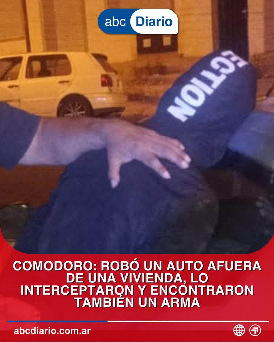 abcdiarioar's tweet image. Comodoro: Robó un auto afuera de una vivienda, lo interceptaron y encontraron también un arma Una alerta del Centro de Monitoreo activó un rápido operativo policial en el barrio Las Flores, luego de que… + abcdiario.com.ar #Comodoro #Robos #Seguridad #Policía #Justicia