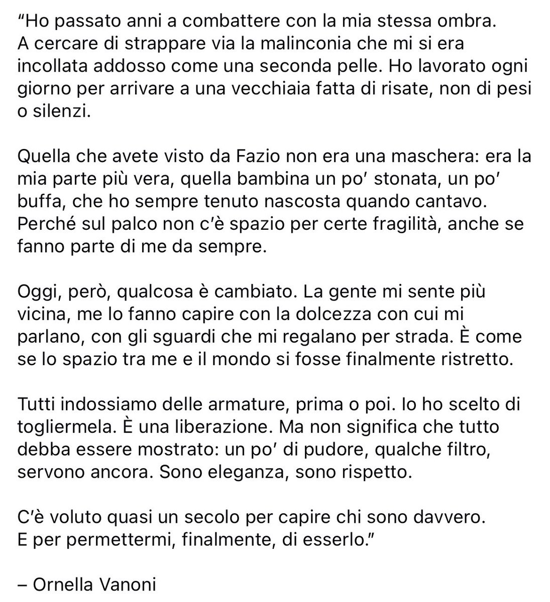 #OrnellaVanoni quanto mi mancherai.