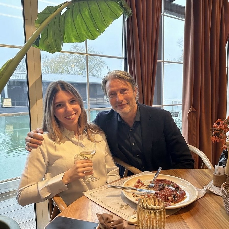 populicc's tweet photo. Bir kadın, doğum günü kutlaması sırasında, aynı mekanda kendi doğum gününü kutlayan idolü Mads Mikkelsen'le karşılaştı. https://t.co/muPQKClLBH