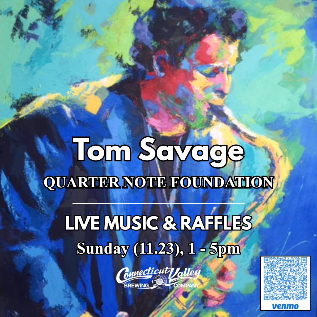 We're thrilled to host the Tom Savage Quarter Note Foundation this Sunday (11.23) from 1-5pm. Join us for live music from the Savage Brothers, raffles, great food, and beer!