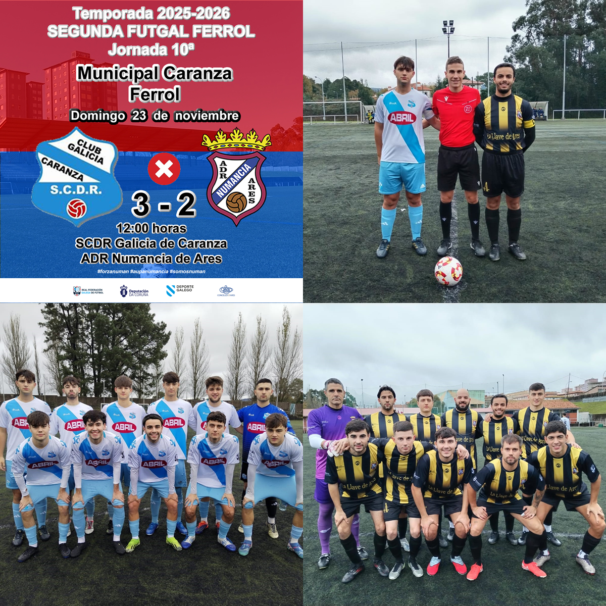 #Aficionados. SDCR Galicia de Caranza, 3 - ADR Numancia de Ares, 2