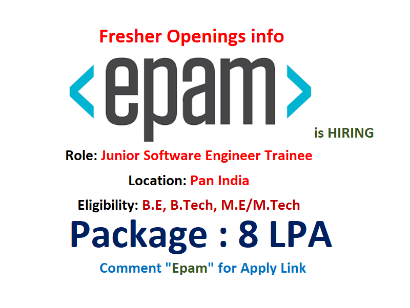 softwareduniyas's tweet image. Epam is hiring #Freshers for #Software Engineer

Eligibility:
- BE/B.Tech or MCA from 2025 with Min 70% throughout Academics
- Understanding of Data Structures, Algorithms, &amp;amp; OOP
- Proficiency in any Programming language, SQL &amp;amp; DB concepts

Link: naukri.com/campus/apps/ca…

#Epam
