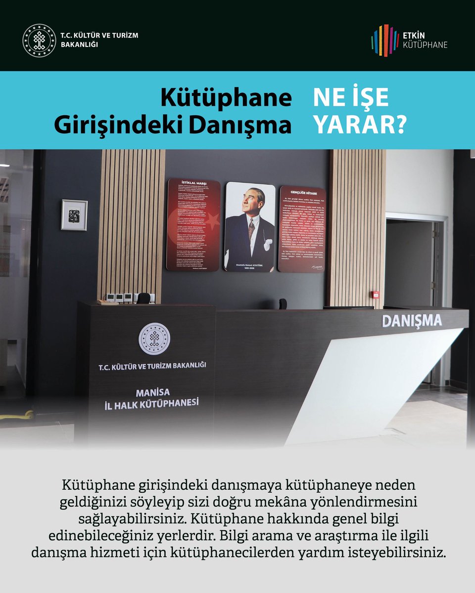 Kütüphane Girişindeki Danışma Ne İşe Yarar?

Kütüphaneye adım attığınızda ilk olarak danışma birimine başvurarak doğru hizmet alanına yönlendirilmenizi sağlayabilirsiniz. Danışma, kütüphane hakkında genel bilgi alabileceğiniz ve ihtiyaç duyduğunuz hizmete en hızlı şekilde