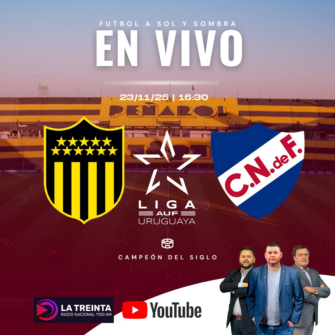 Desde las 14venimos con la previa de Peñarol- Nacional 16 :30 hs

🗣Relata:<a href="/EduardoGuti_88/">Eduardo Gutierrez®️</a>

📄Previa:<a href="/juanumpierrez32/">Juan Andrés Silva</a>

🎙Comentan:<a href="/alfoirrazabal/">Alfonso Irrazabal ⭐️⭐️⭐️⭐️</a>
<a href="/DanielOrdoniez/">Daniel Ordoñez</a>

📋Vestuarios:<a href="/Lachaga_/">Cristhian Lachaga</a>
<a href="/leahernandez99/">Leandro Hernández</a>

🎤Locución:<a href="/gabririvero1/">gabriel rivero</a>

ℹ️Estudios:<a href="/Nahuel99Acosta/">Nahuel Acosta</a>

📻<a href="/lanacional1130/">Radio Nacional 1130 AM</a>