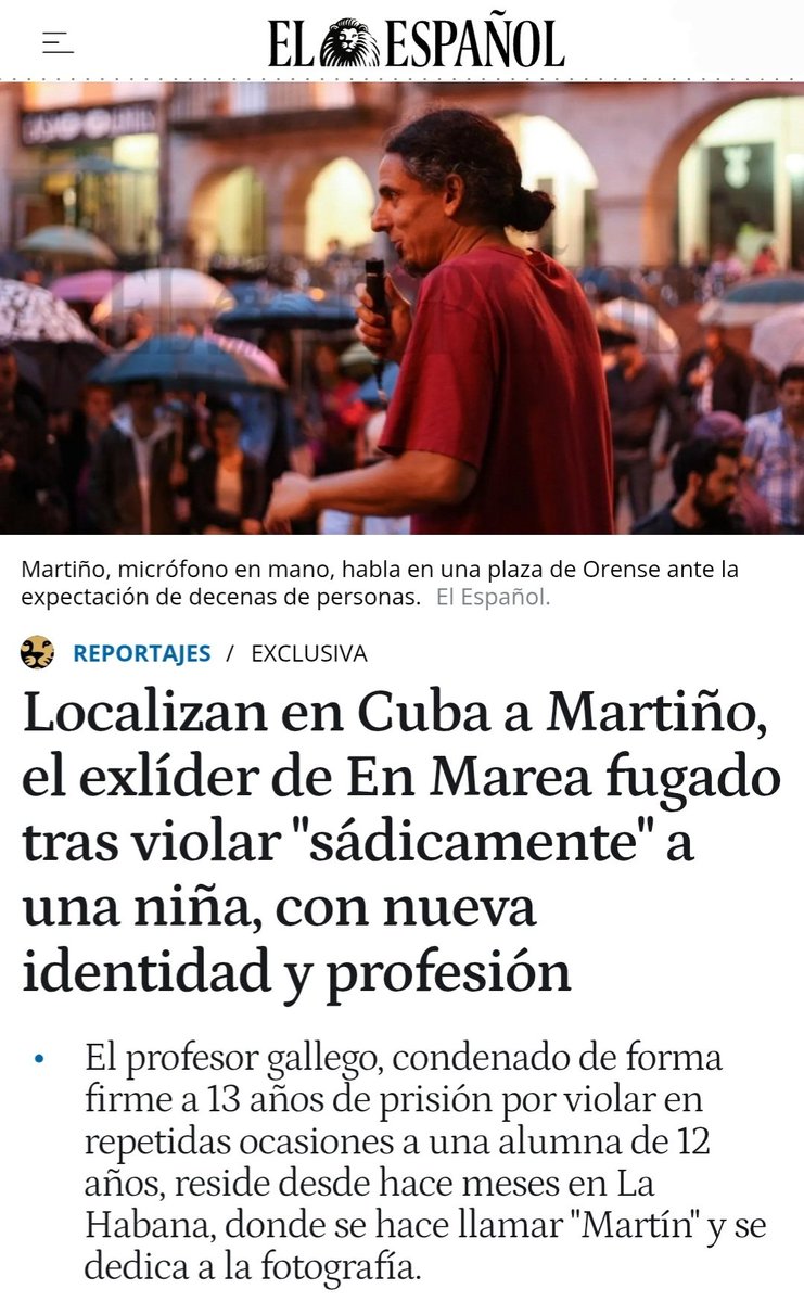 criaturina's tweet photo. 💣💣💣💣APARECIÓ MARTIÑO, EL PEDERASTA DE EN MAREA

Att @IreneMontero @Yolanda_Diaz_, os interesa, ¿no?

‼️‼️ Está en el paraíso sexual de Cuba, cómo no... y haciéndose llamar Martín. 🙈