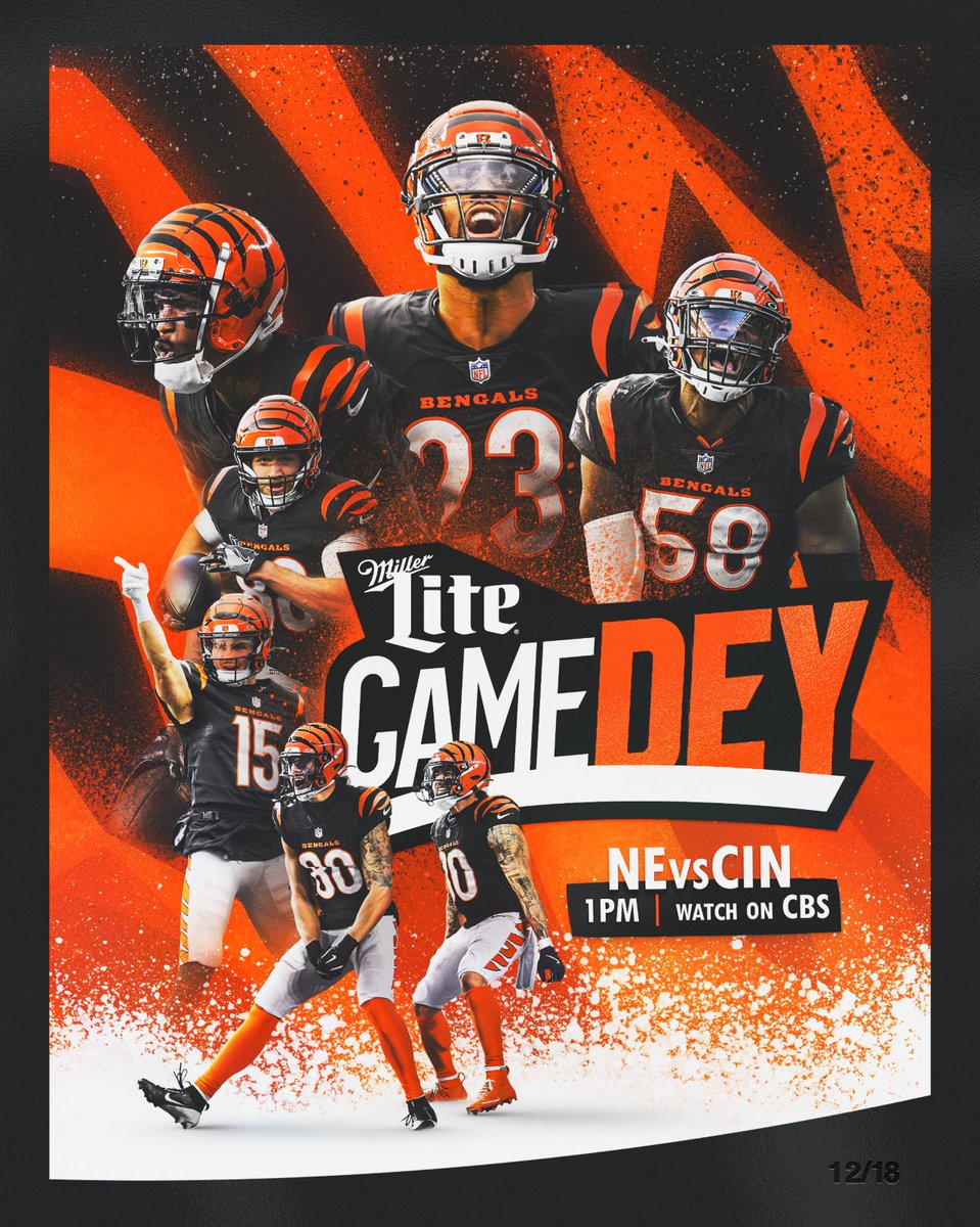 Home turf.

<a href="/MillerLite/">Miller Lite</a> | #NEvsCIN 1pm on <a href="/NFLonCBS/">NFL on CBS 🏈</a> and <a href="/paramountplus/">Paramount+</a>