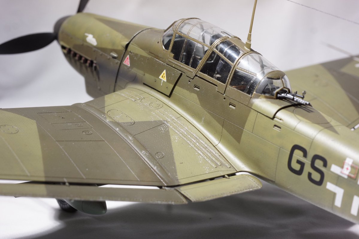 seven321456's tweet image. 1/35 Border ju87g World War II German dive bomber completed, adding Edward&apos;s color etching pieces and metal 37mm machine gun #WW2 #Germany #modelplane