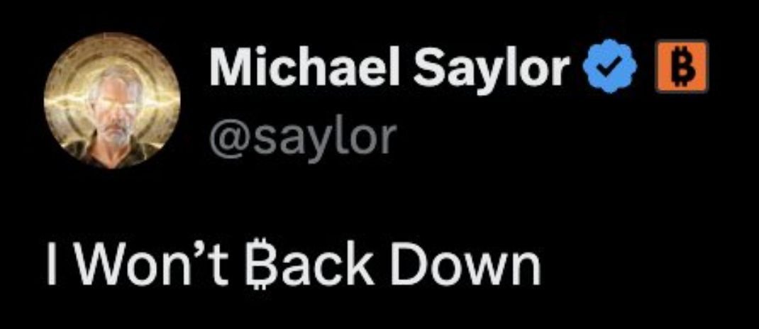 BitcoinArchive's tweet image. SAYLOR: &quot;I won&apos;t back down&quot; 💪