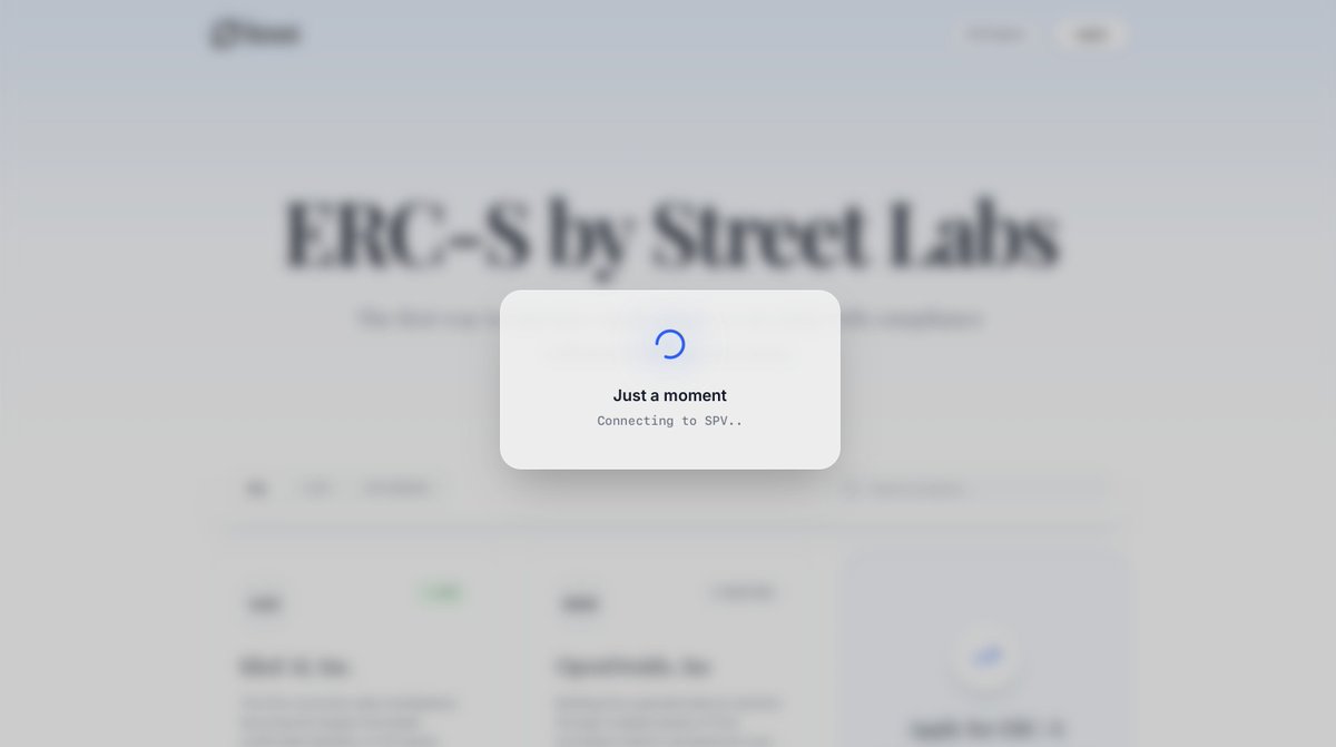 ERC-S App connection screen showing loading popup