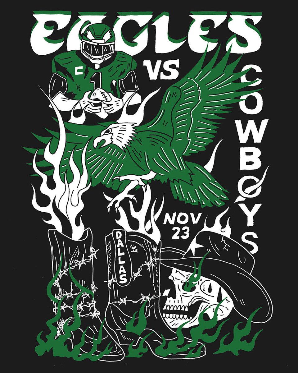 Eagles's tweet photo. Showdown in Dallas 

🎨: @realheavyslime 
@Toyota | #FlyEaglesFly https://t.co/KTleWcOo0y