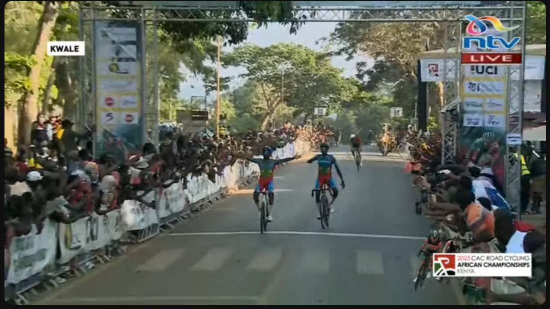 Merhawi Kudus is the 2025 African champion! 👏🇪🇷 Eritrea wins its 4th title in a row, they even finished 1-2 today in Kenya with Awet Aman. 
#CAC2025