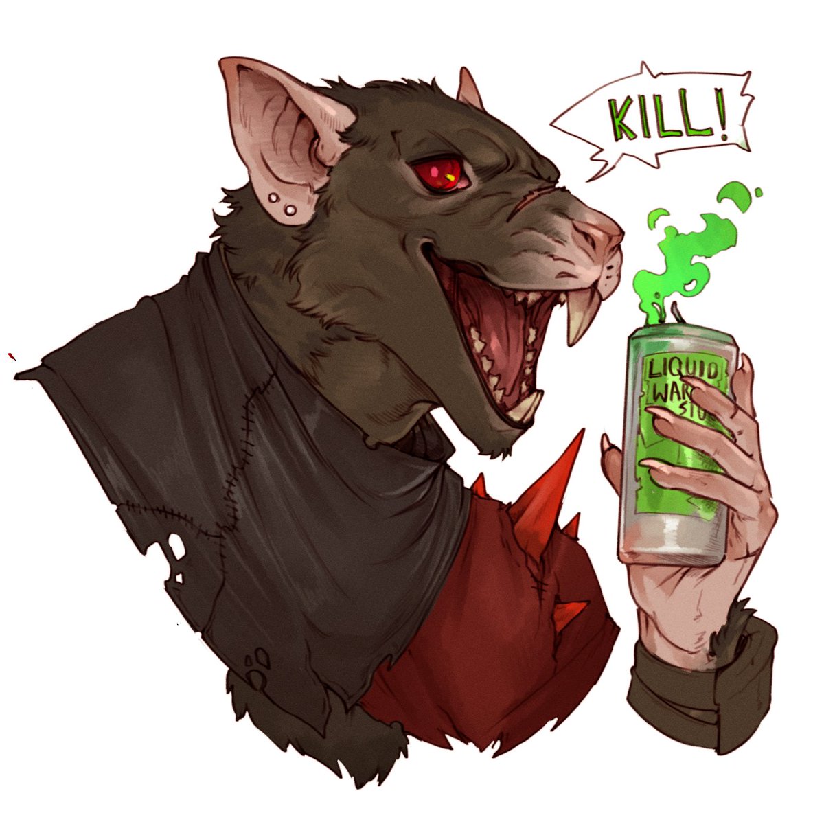 Don't have much new content to show off coz i've had a bit of rough time with art recently so have two stickers of my skaven baby Skititch <3
