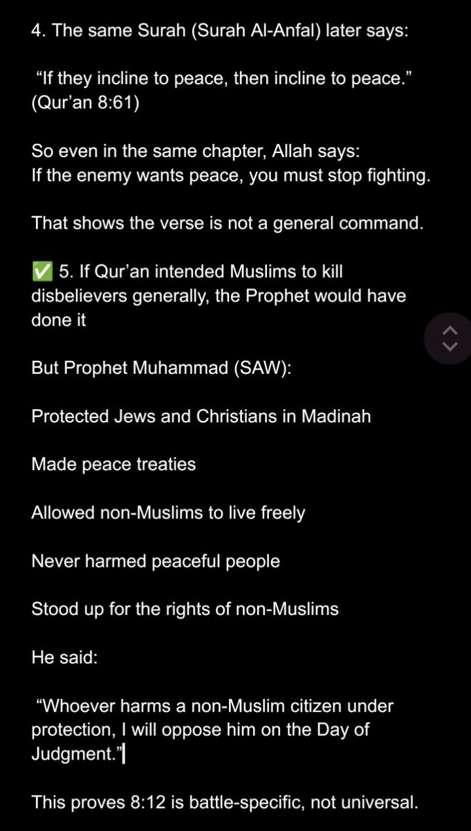 K_TradeAnalysis's tweet photo. @Pluralulu @Belikeola @BlessedGirl001 This verse is often misunderstood because people read it without the historical context.
Let me explain it clearly so you see why it was revealed and what it actually means.

I hope you will share it out so people won't keep seeing Islam as a terrorist religion. https://t.co/lXoM00v3sU