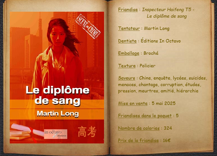 "Le diplôme de sang" de Martin Long : un polar immersif au cœur du système scolaire chinois. Haifeng, inspecteur droit et passionné, nous guide dans une enquête subtile où traditions et modernité s’entrelacent. booksfeedmemore.eklablog.com/2025/11/le-dip…
#Lecture #Polar #MartinLong #Chronique