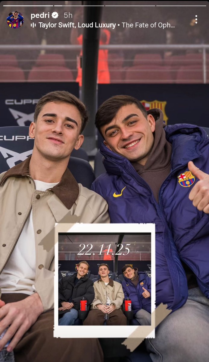 spotify_swift's tweet image. FC Barcelona player Pedri used Taylor Swift&apos;s &quot;The Fate of Ophelia&quot; remix in his Instagram story