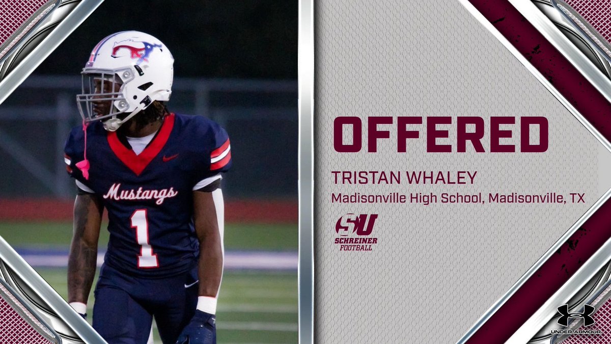 #AGTG After a great conversation with <a href="/CoachZ_SU/">Cody Zwernemann</a> I am blessed to receive my 1st offer from <a href="/SchreinerFB/">Schreiner Football</a> 
<a href="/MadisonvilleFB/">Mustang Football</a> <a href="/MCISDAthletics/">Madisonville Tx Athletics</a> <a href="/CoachBradTaylor/">Brad Taylor</a> <a href="/coachurb/">Russell Urbantke</a>