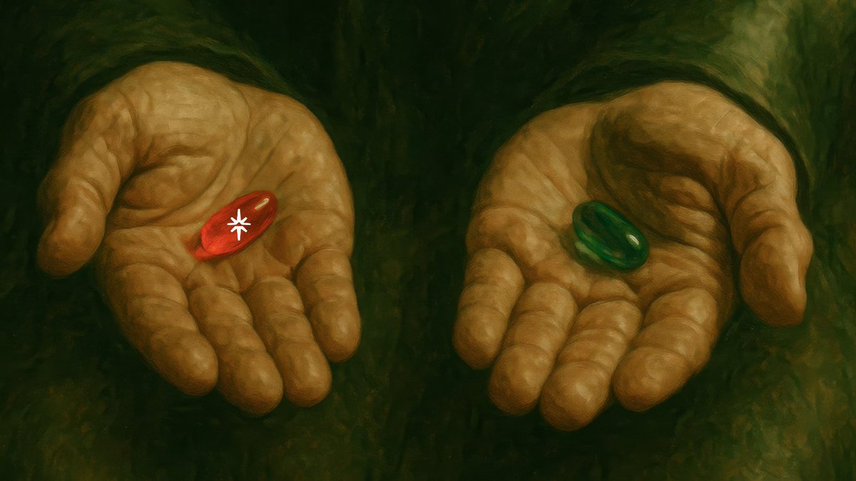 Polaris_App's tweet image. You take the blue pill - the story ends, you wake up in your bed and believe whatever you want to believe.

You take the red pill - you try Polaris, and I show you how easy it can be to trade all tokens, across all chains.

All I&apos;m offering is the truth. Nothing more.