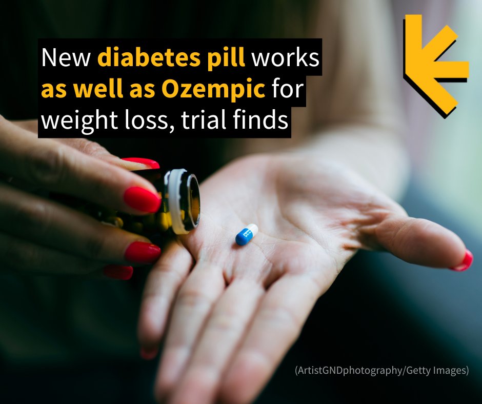 ScienceAlert's tweet image. A major clinical trial has found that a GLP-1 pill form of the drug orforglipron has similar weight-loss effects to injectable semaglutide. @McGovernMed
sciencealert.com/new-diabetes-p…