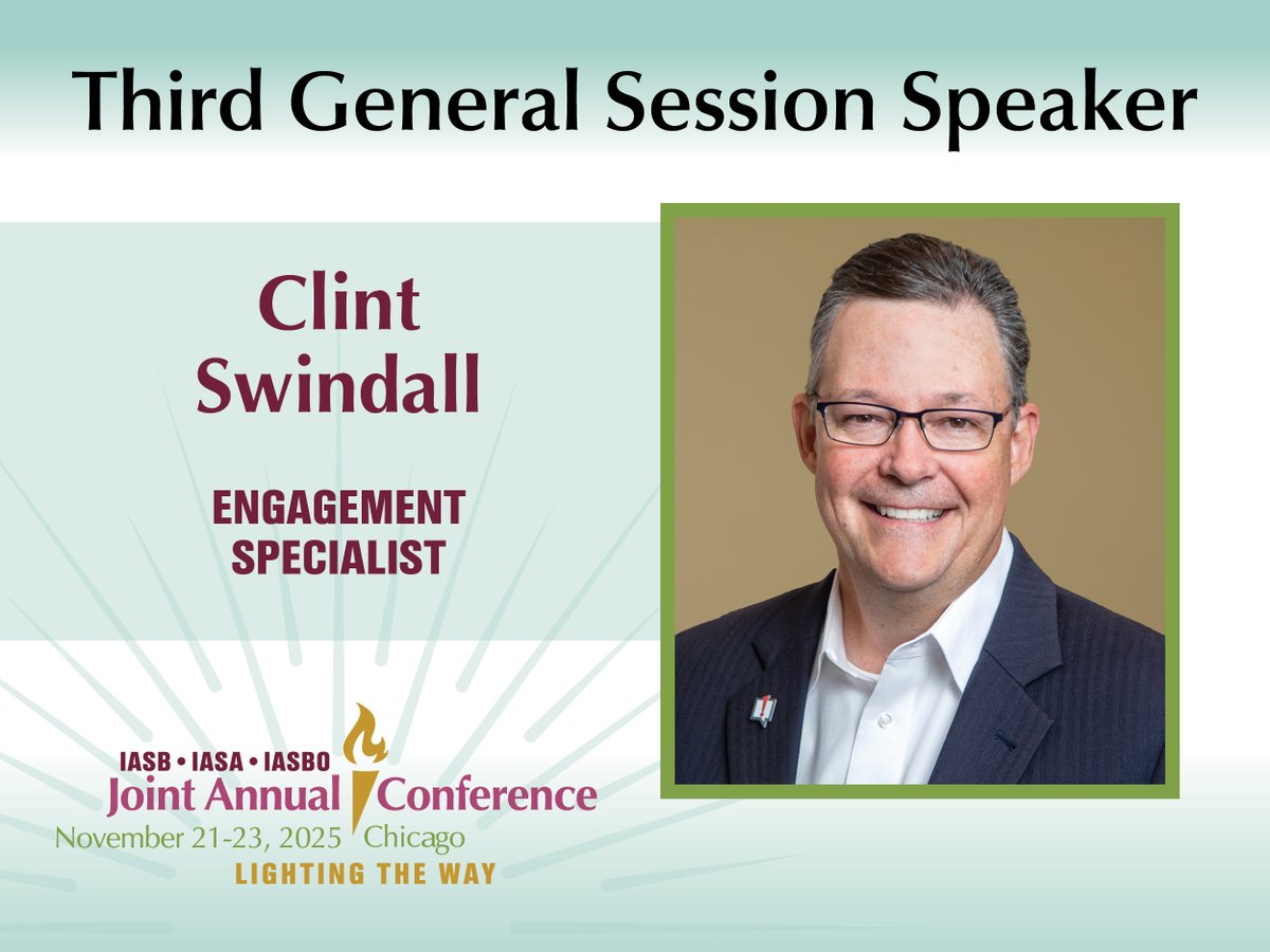 ILschoolboards's tweet photo. The final General Session of #ILjac25 kicks off today at 9:45 a.m @ClintSwindall is an engagement specialist who helps people improve the way they lead themselves and those around them. Be ready to bring enhance your district leadership strategies after this General Session. https://t.co/fK7ioYnSUl