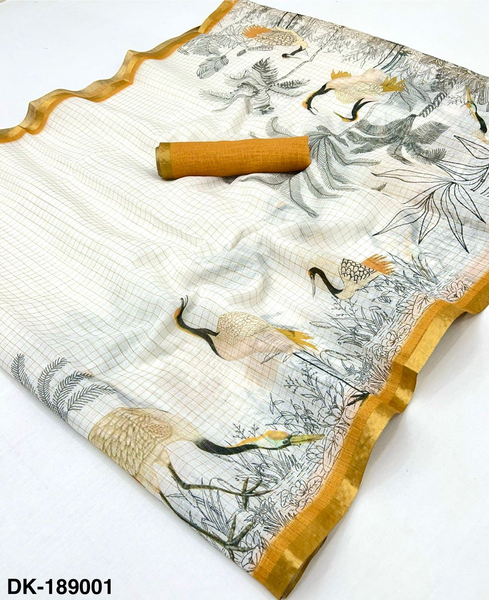 anmolrastogi's tweet image. Buy Beautiful Pure linen checks zari weaving Animal Print Sarees

DM for details 

#vocalforlocal