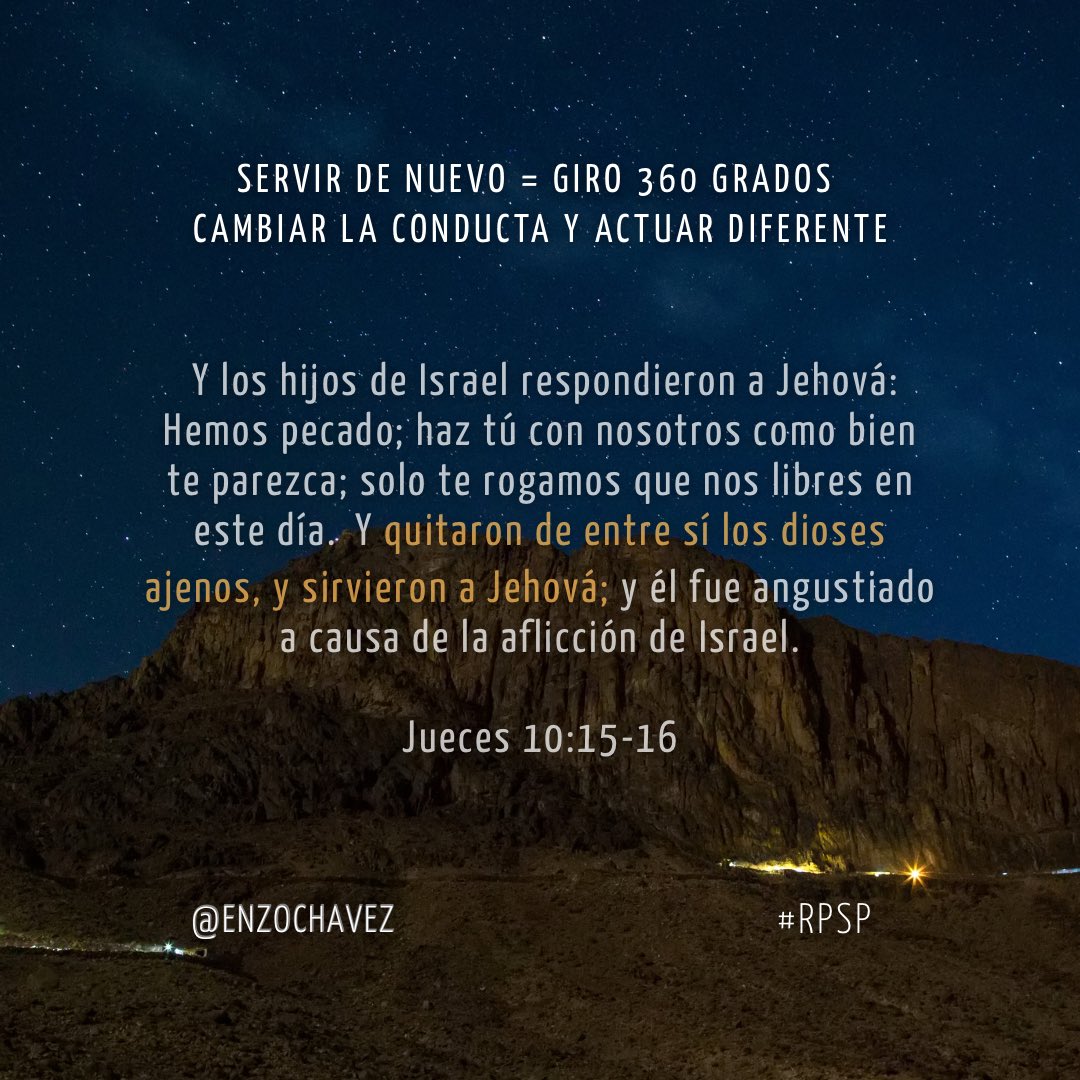 Jueces 10
El arrepentimiento comienza con Dios y se refleja en nuevas actitudes: compromiso, disciplina, cumplimiento, servicio, excelencia, soluciones y trabajo en equipo. Cuando el corazón vuelve a Dios, la misión se aclara y el giro 360° se vuelve acción, no emoción. 
#rpsp