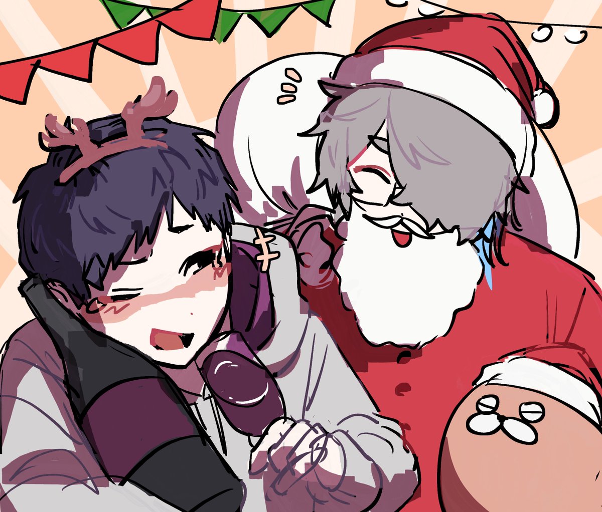 クリスマス☆仲良しシマナガエ♡ くーねるあがち(@Js6pV9sJfg30567 )さま 仲良くクリスマスを祝う二人