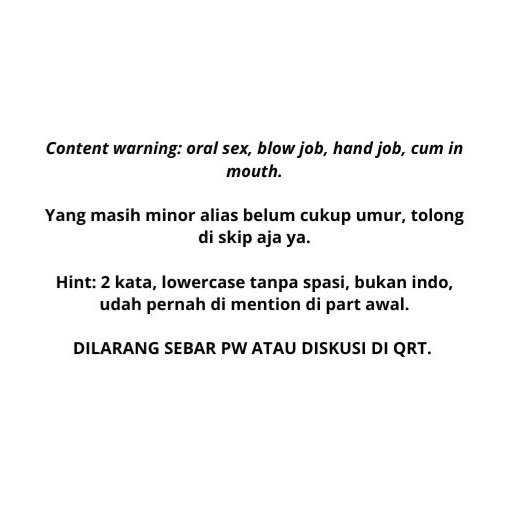 211. Make it quick 🔞

Link: privatter.net/p/11778370
Jalur cepat: trakteer.id/blackbluenmn

⚠️ folls only. Pertanyaan ada di dalem link.