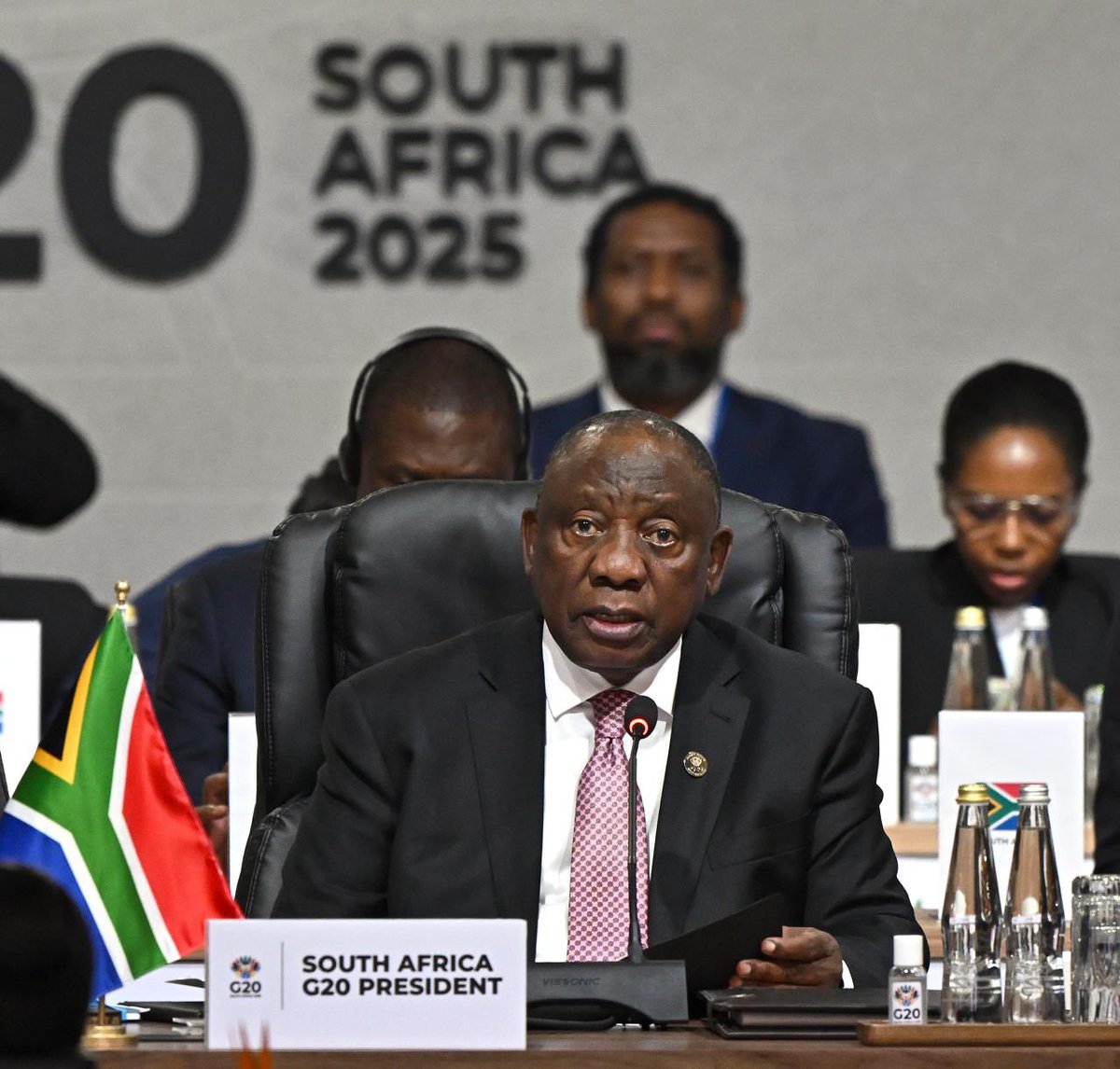 PresidencyZA's tweet photo. A VICTORY FOR MULTILATERALISM 

South Africa has successfully hosted the first G20 Leaders’ Summit to be held in Africa, with President @CyrilRamaphosa highlighting the South Africa’s commitment to “Solidarity, Equality, Sustainability”.

#G20SouthAfrica 🇿🇦
#BetterAfricaBetterWorld 🌍